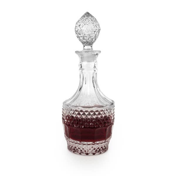 Vintage-Style Faceted Crystal Decanter