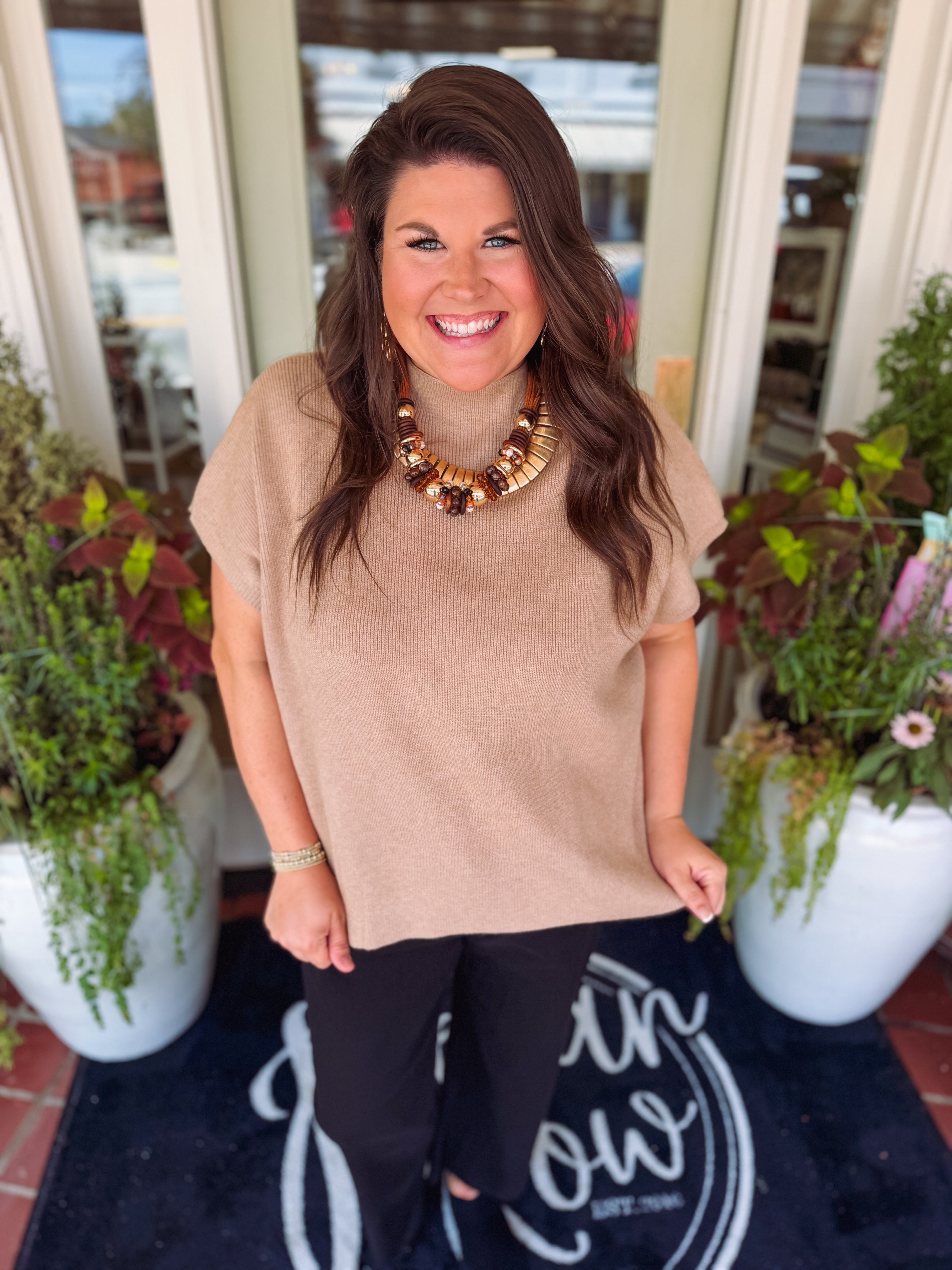 The Eliana Mock Knit Sweater Top (XL-2X)
