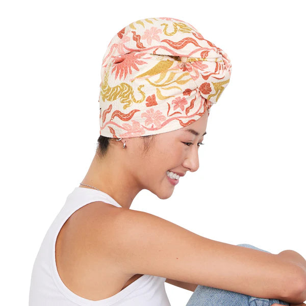Quick Dry Hair Wrap in Tiger Palm