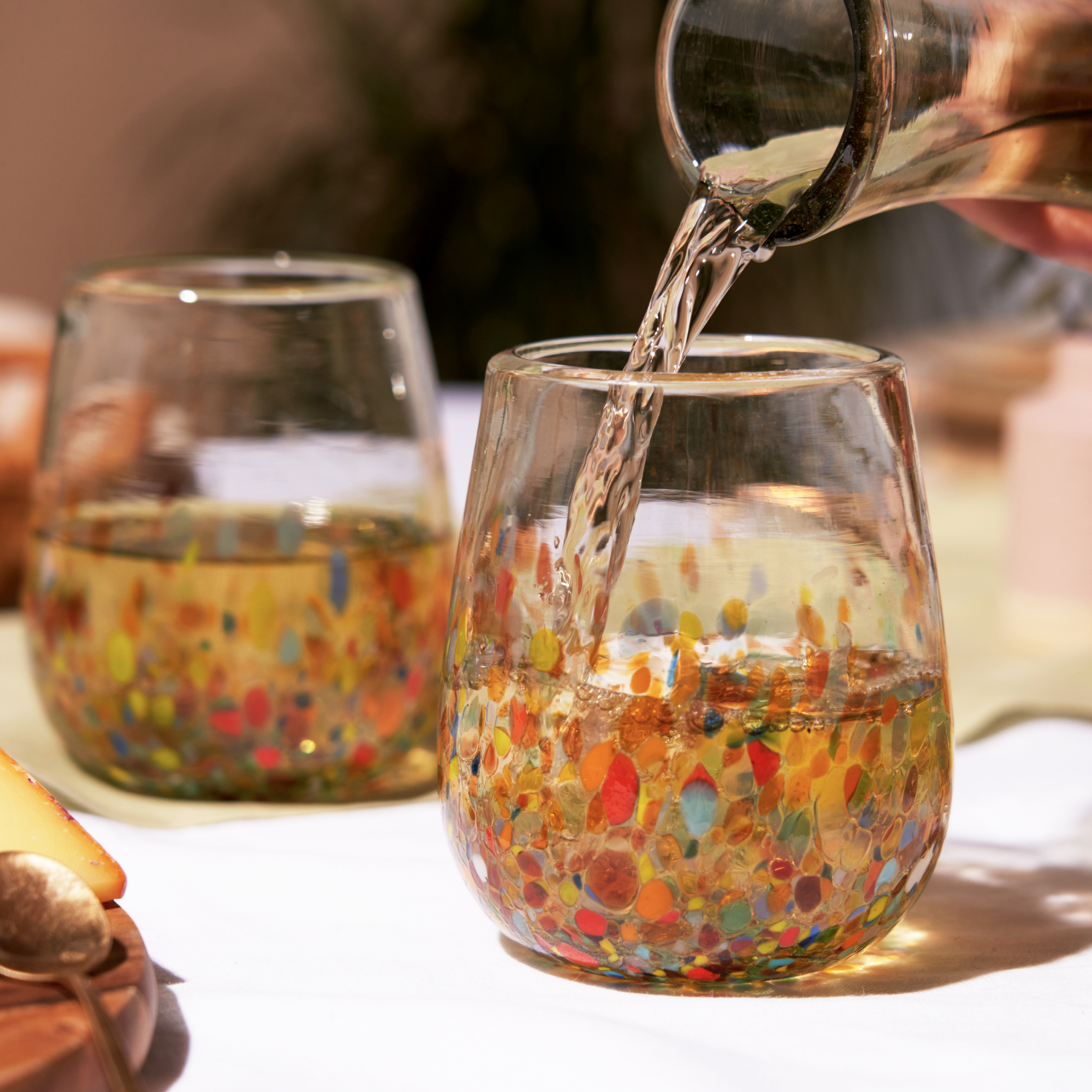 Artistico Recycled Glass Stemless Wine Glasses - Set of 2