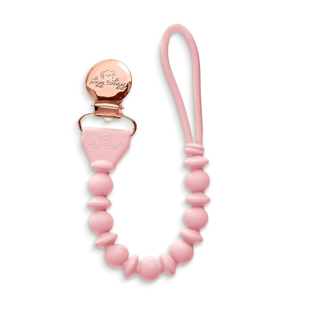 Itzy Paci Strap™ Silicone One-Piece Pacifier Clips: Pink