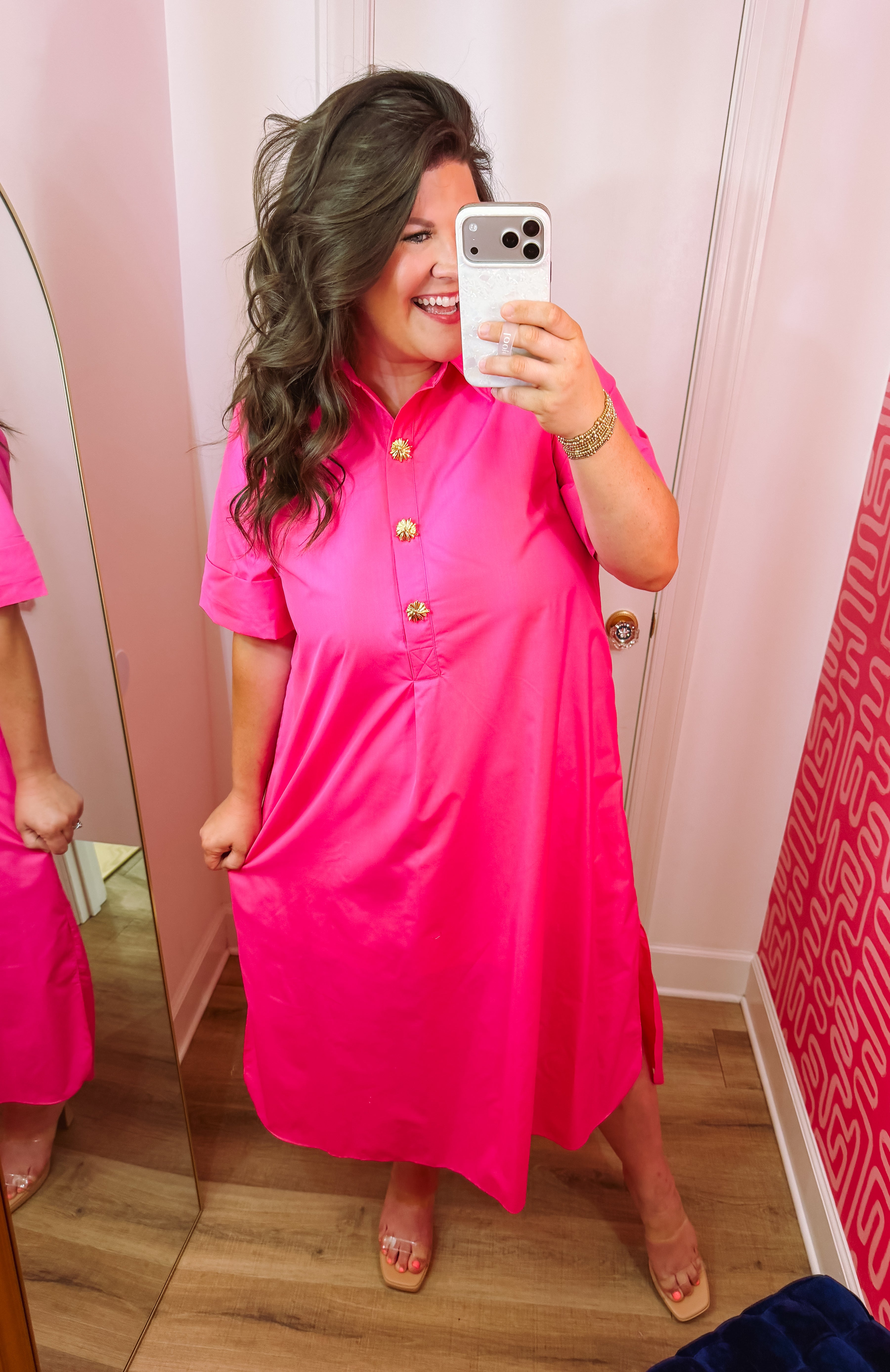 The Stella Midi Dress in Pink