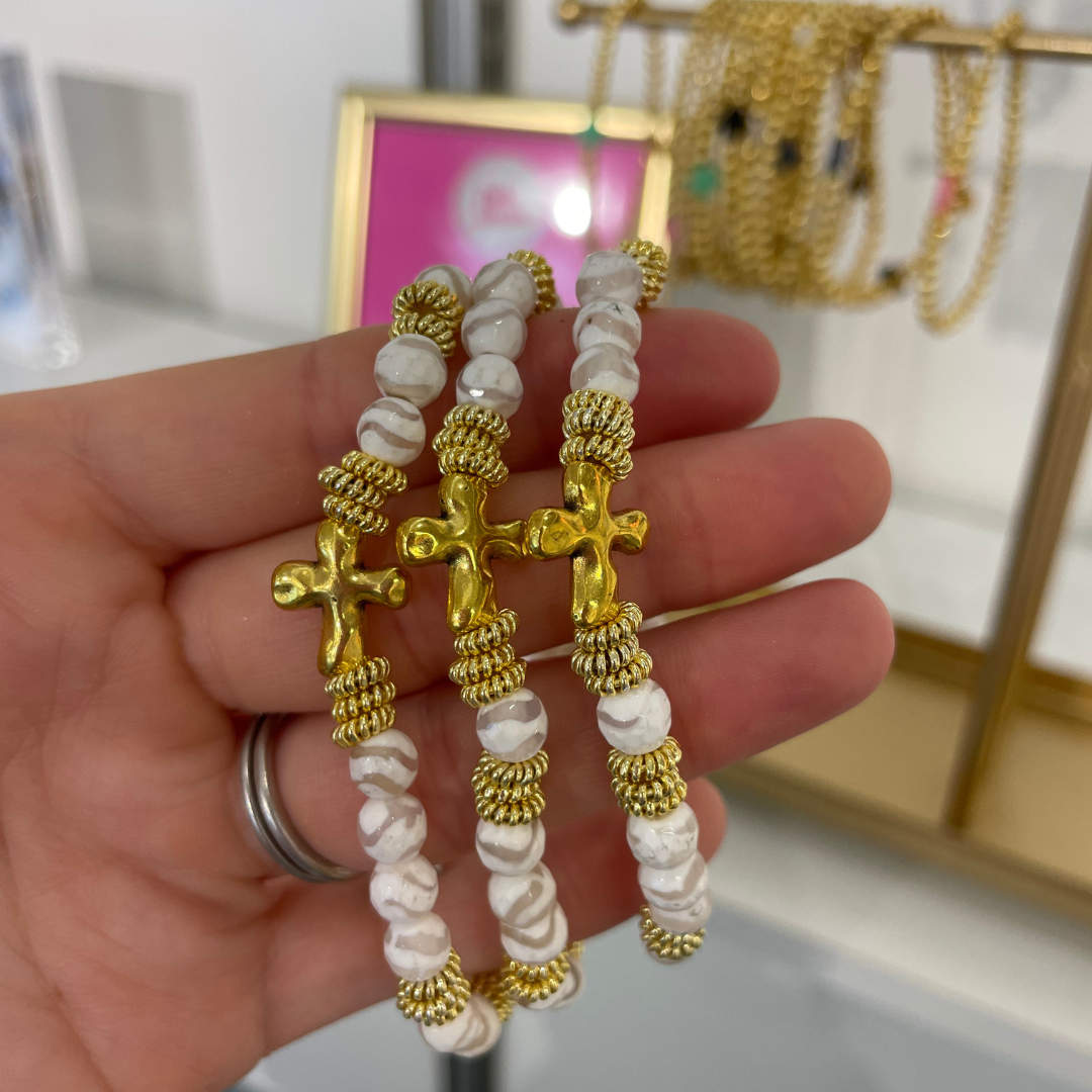 Claremont Cross Bracelet by Cola Stacks