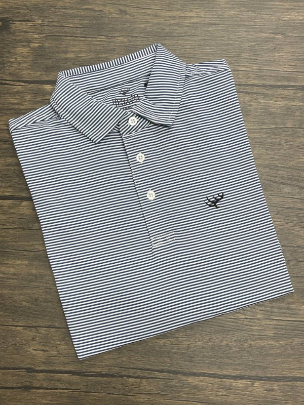 Midnight & White Polo by Hunt to Harvest