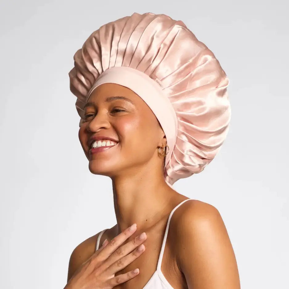 Blush Oversized Satin Bonnet by Kitsch