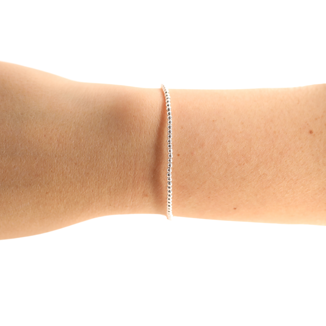 2MM Silver Beaded Bracelet