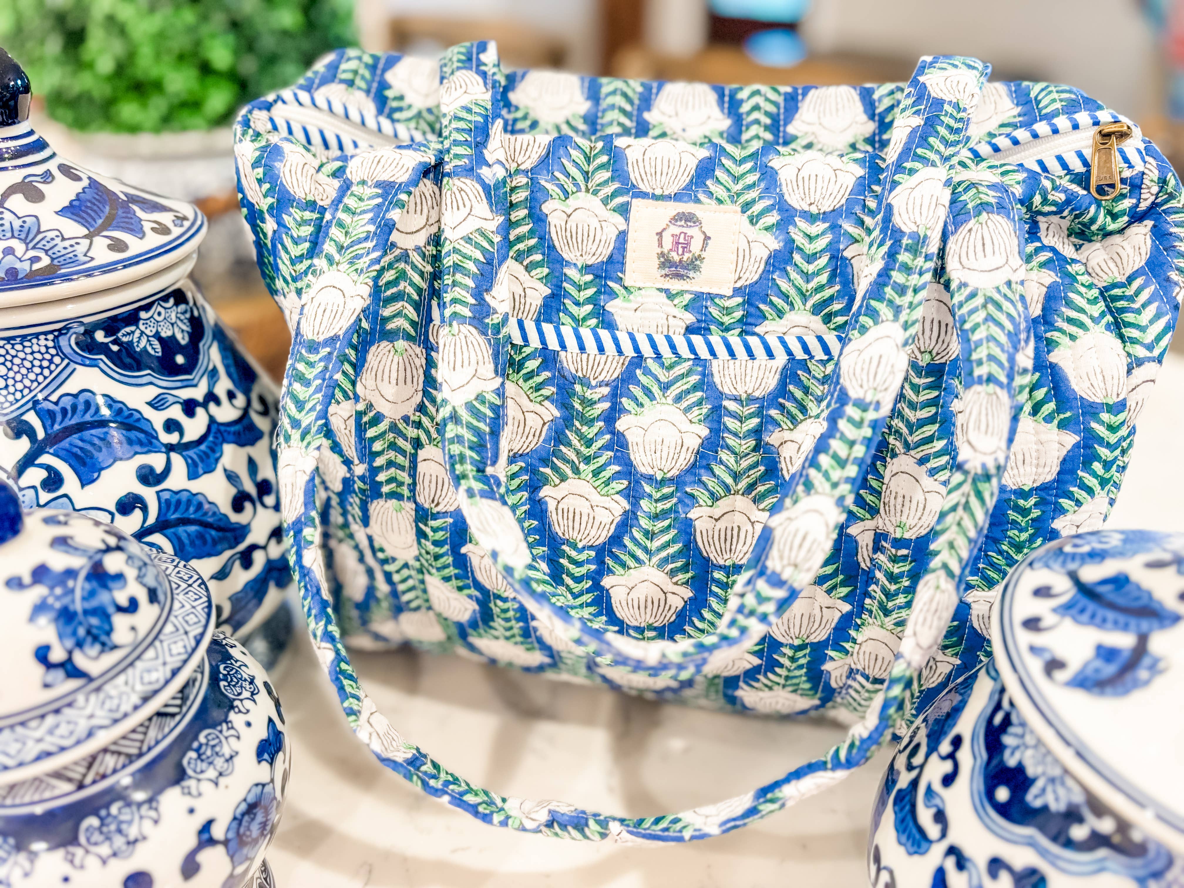 Blue Skies Mini Quilted Duffel Bag