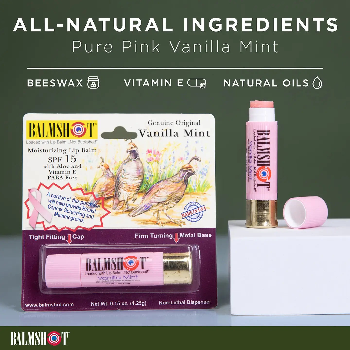 Balmshot Pure Pink Vanilla Mint Lip Balm