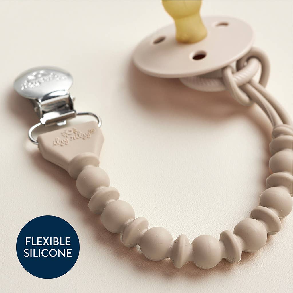 Itzy Paci Strap™ Silicone One-Piece Pacifier Clips: Toast