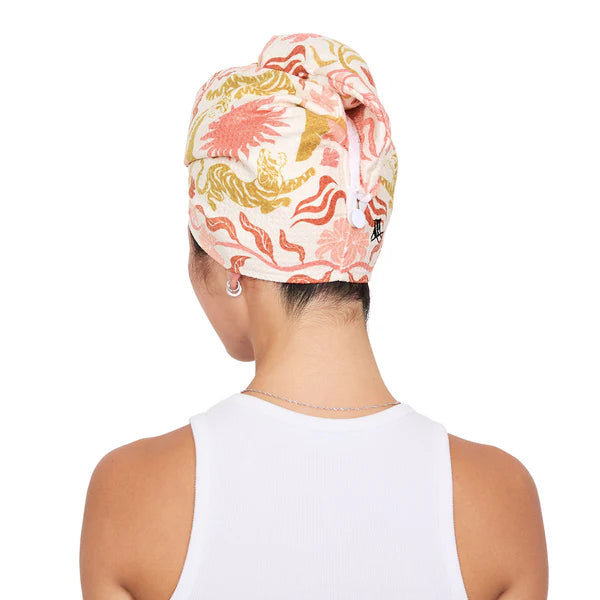 Quick Dry Hair Wrap in Tiger Palm