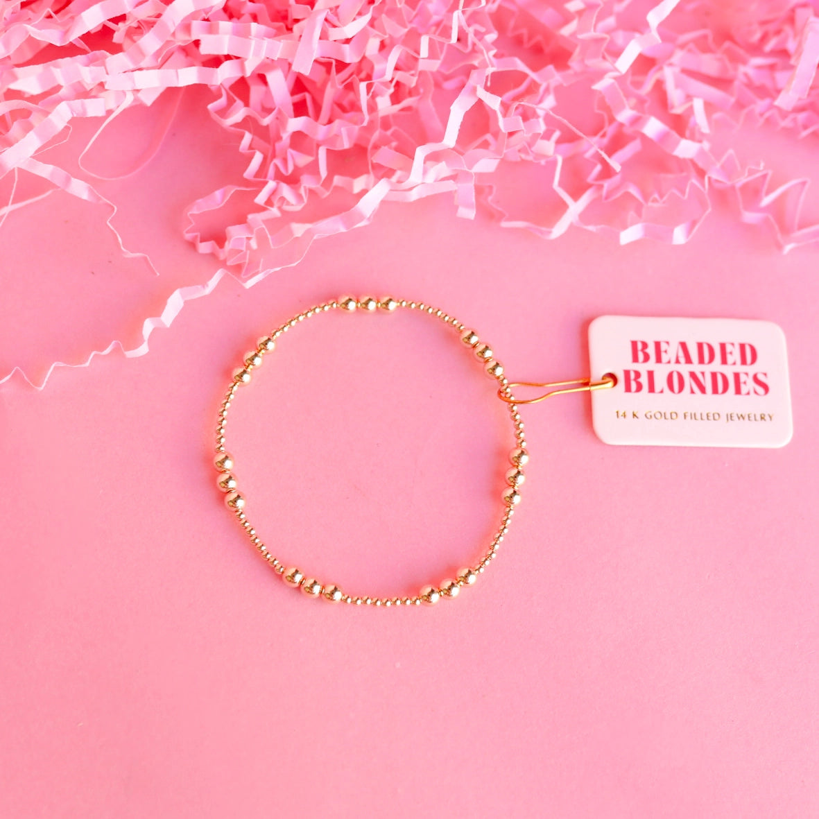 Petite ILY Gold Beaded Bracelet