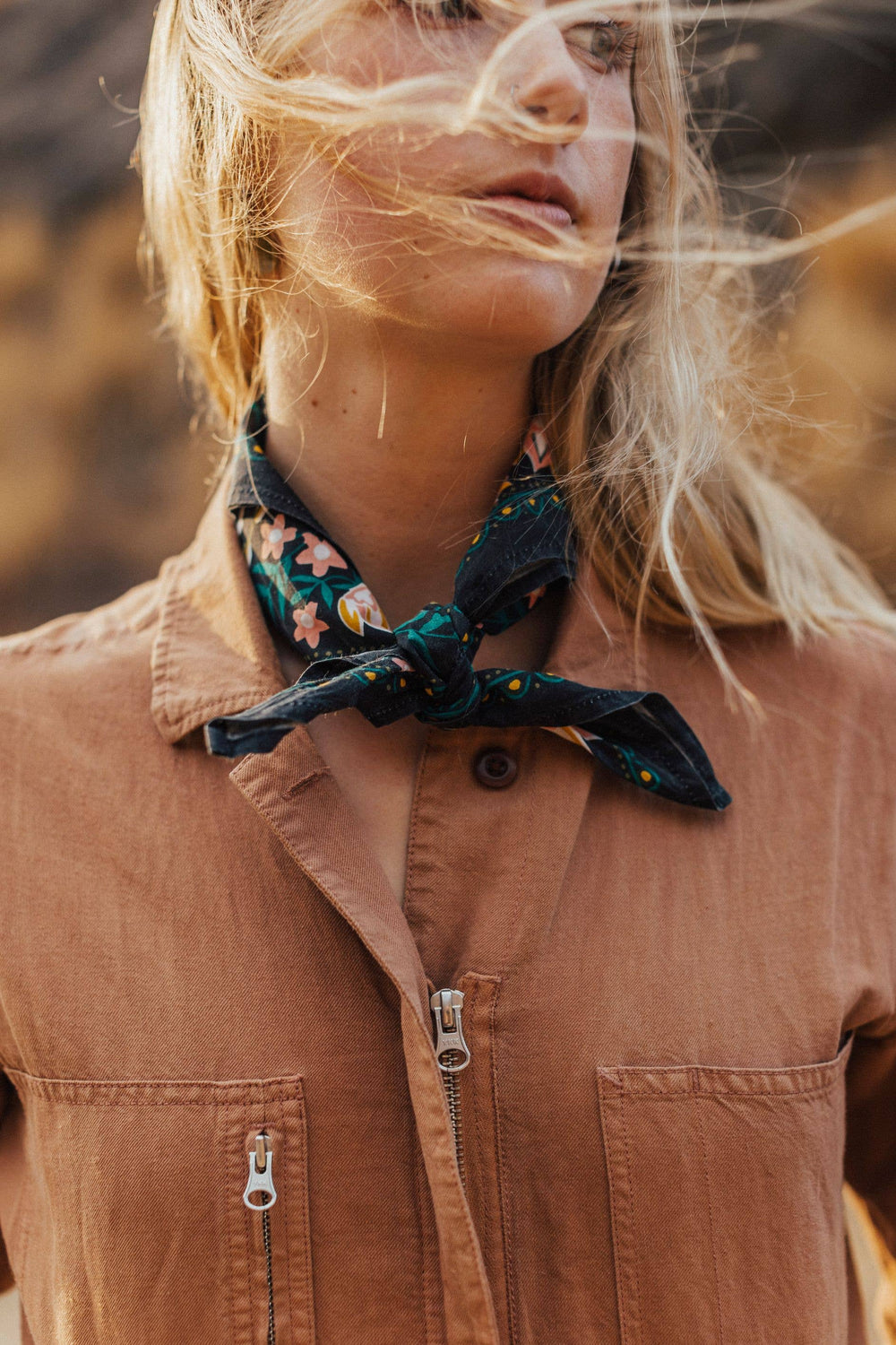 Black Floral Betty Bandana