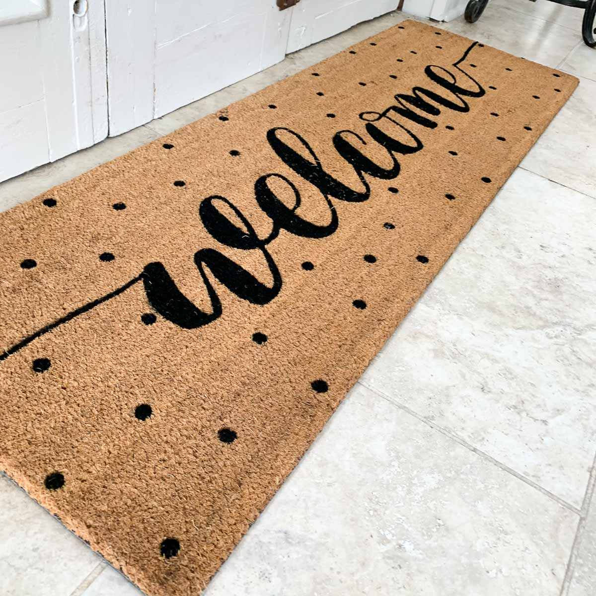 Welcome Polka Dot Doormat