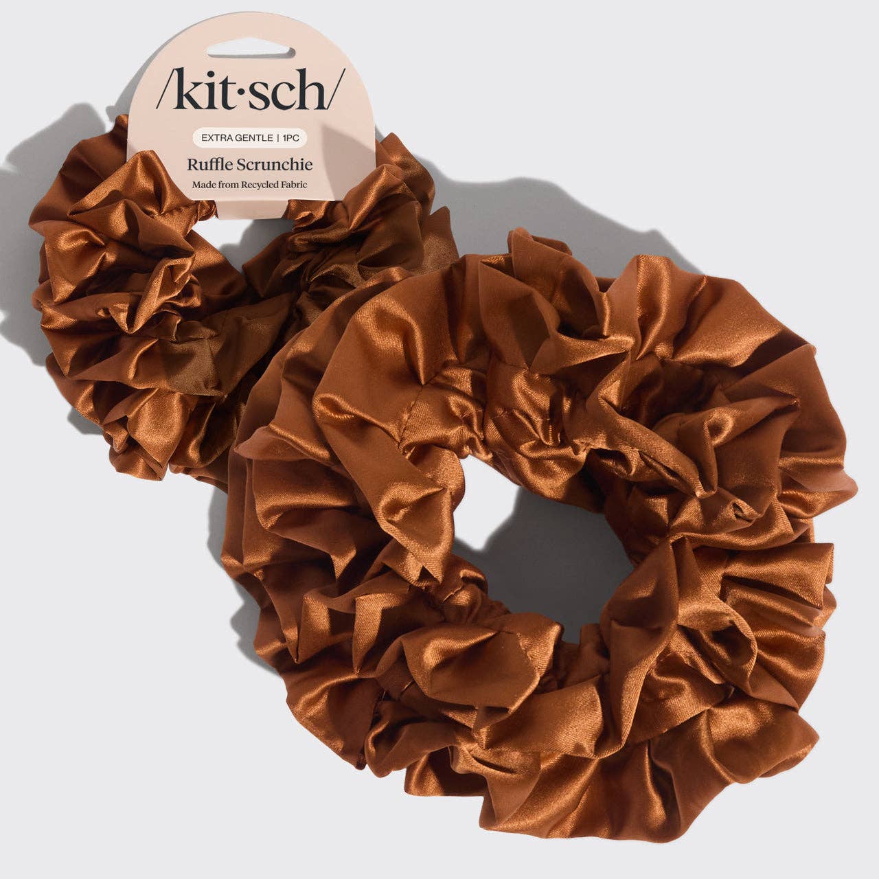 Camel Ruffle Scrunchie by Kitsch