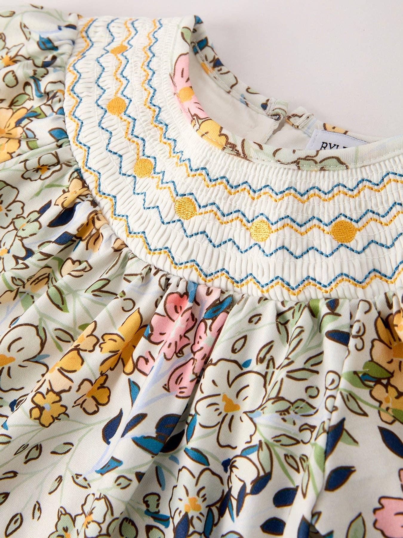 Fall Floral Embroidered Baby Girl Romper