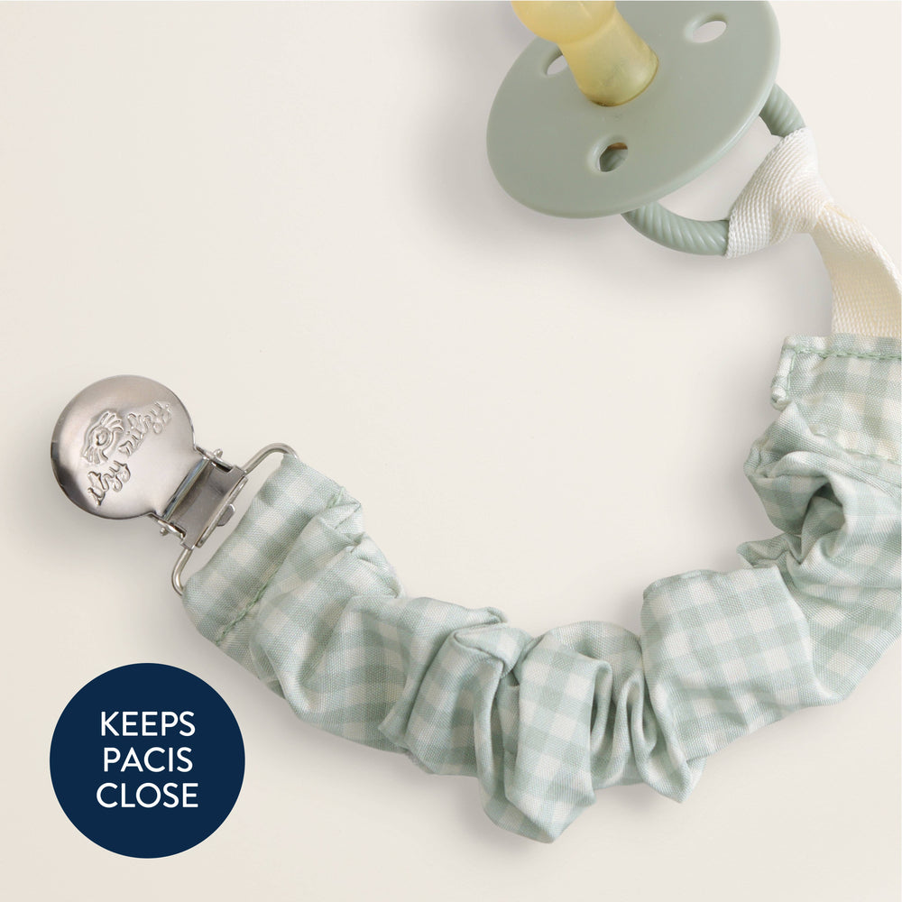 Ritzy Cinch Green Gingham - Pacifier Strap