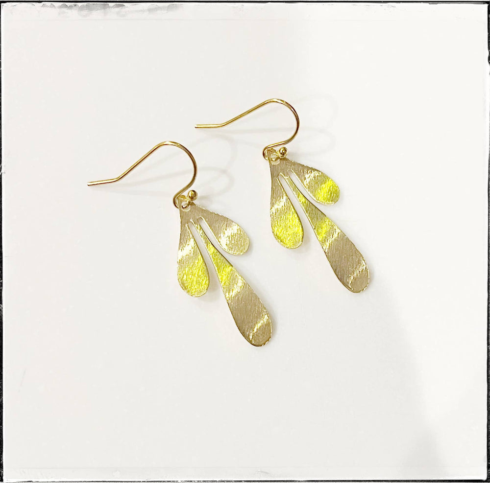 Brass Flower Statement Earrings
