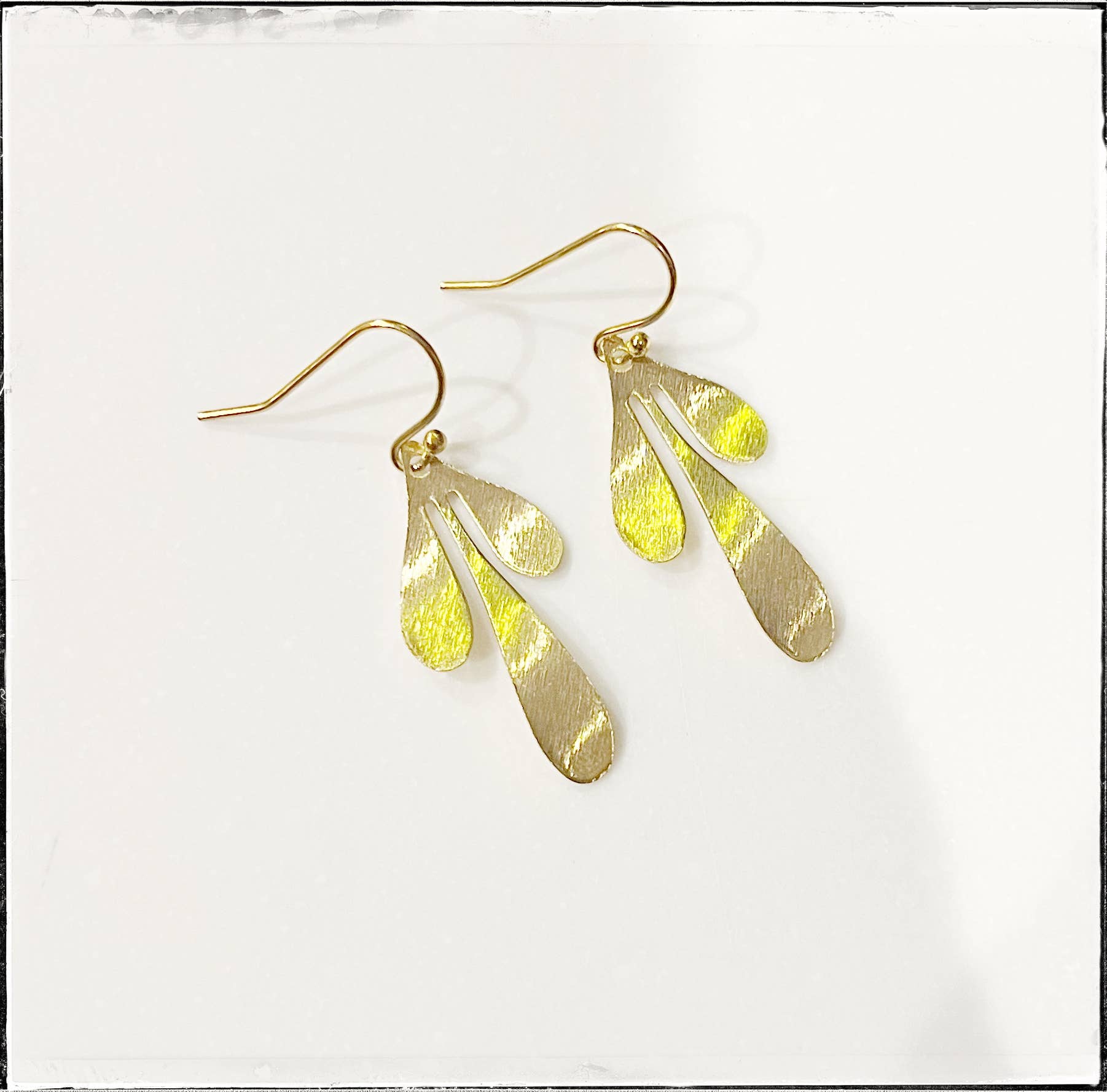 Brass Flower Statement Earrings