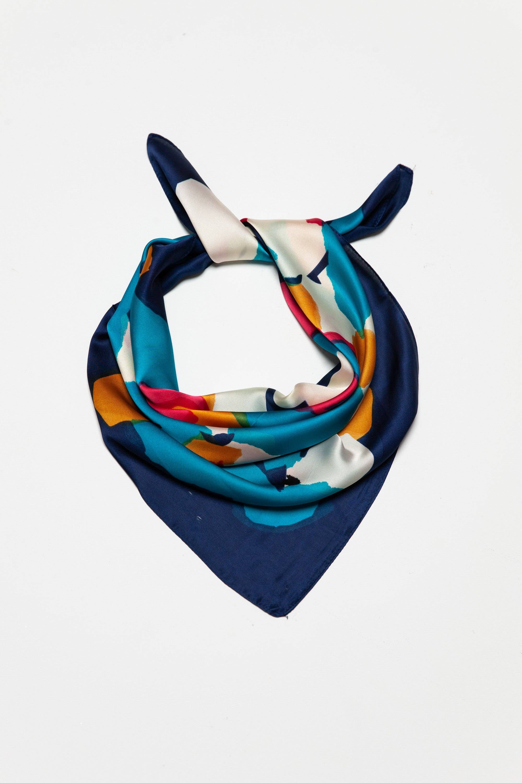 Color Block Silky Feel Bandana Scarf