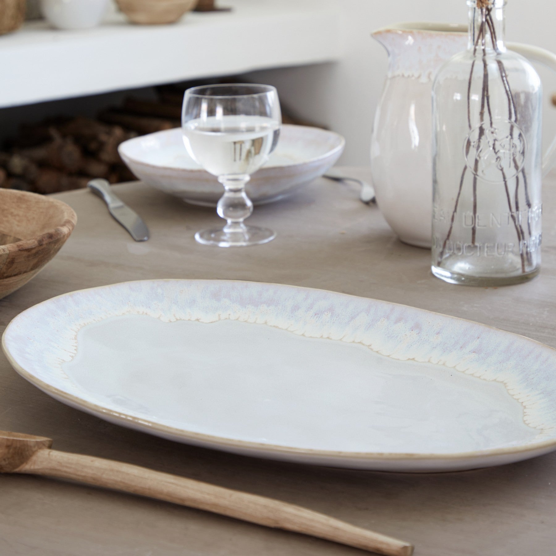 Brisa Oval Platter in Salt by Costa Nova