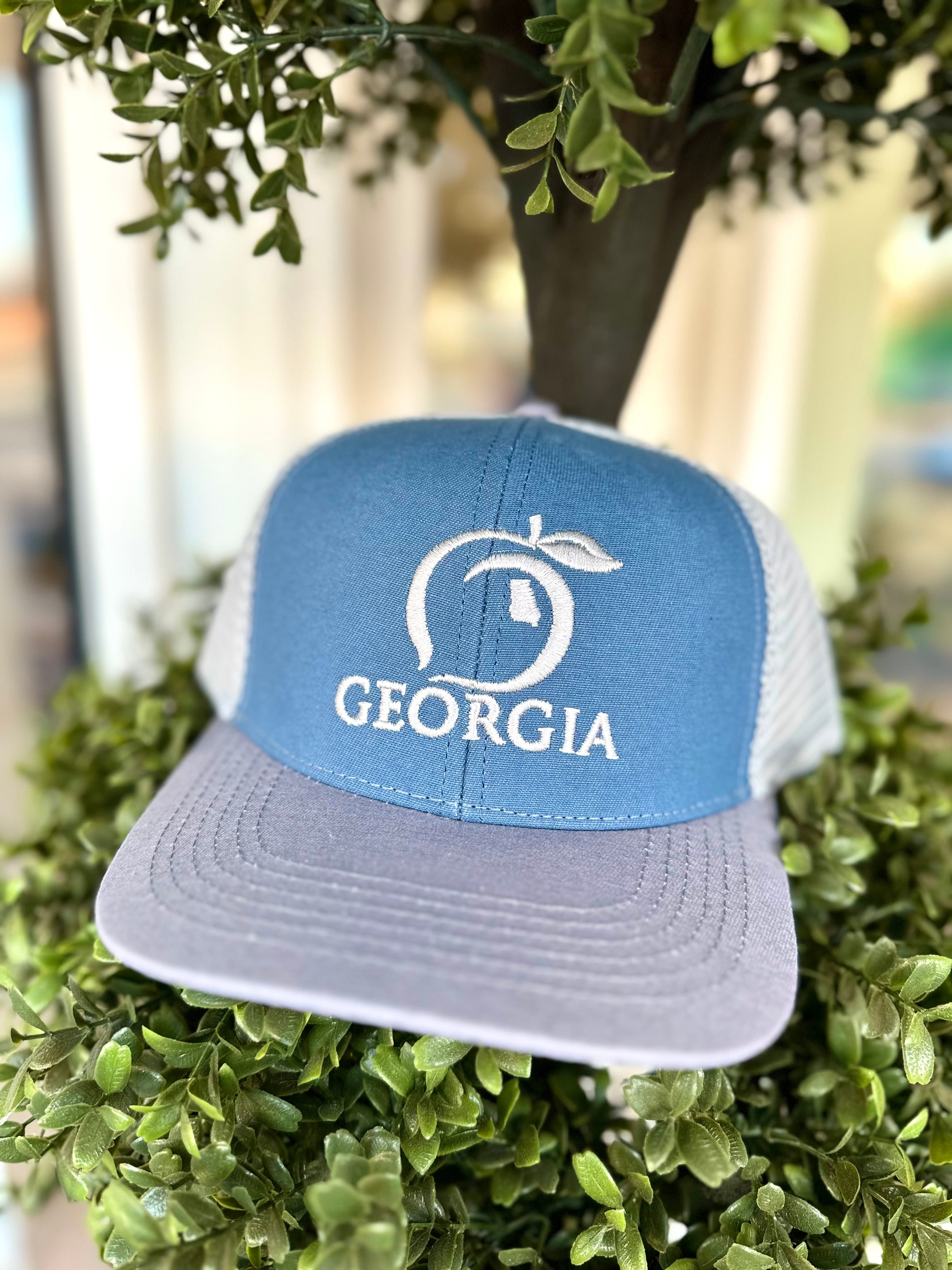 Original Georgia Trucker Hat in Blue and Gray by Peach State Pride