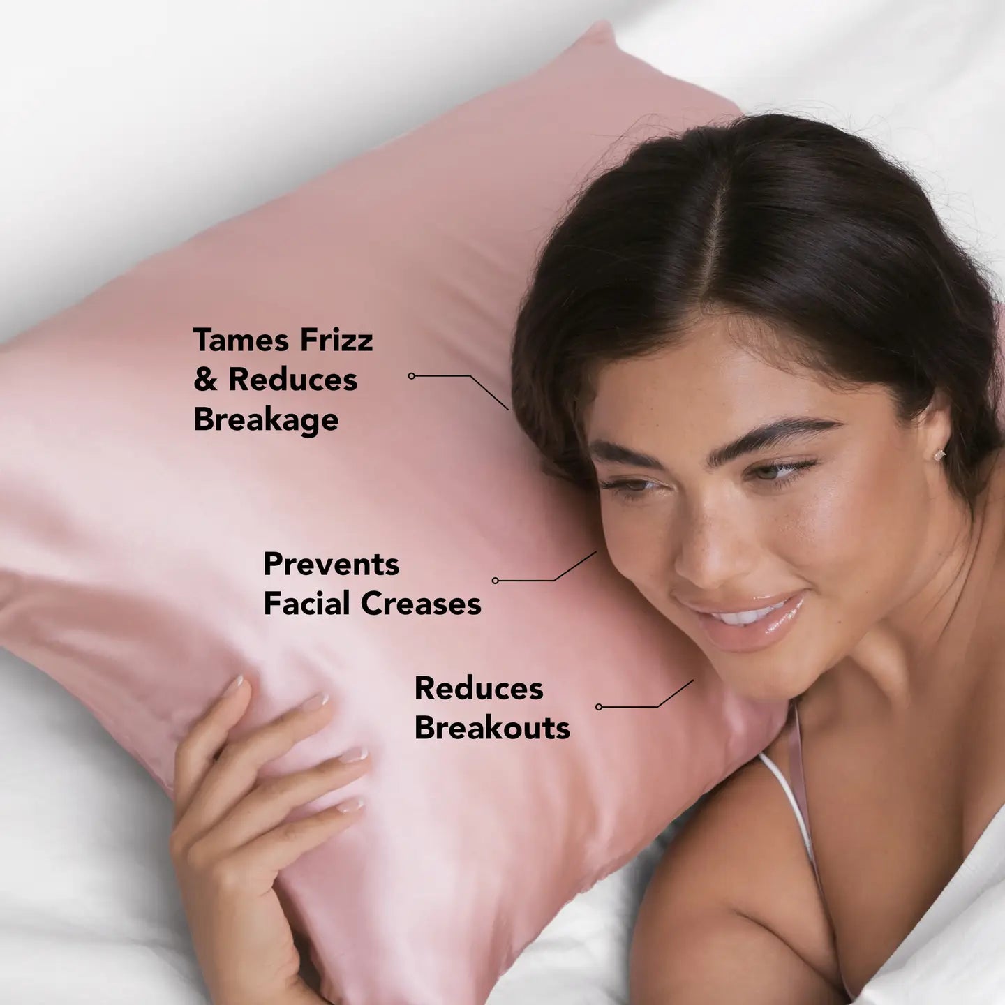 Blush Pink Standard Satin Pillowcase by Kitsch