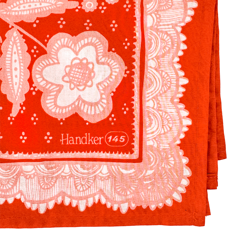 The Lacey Brick Red & Pink Bandana