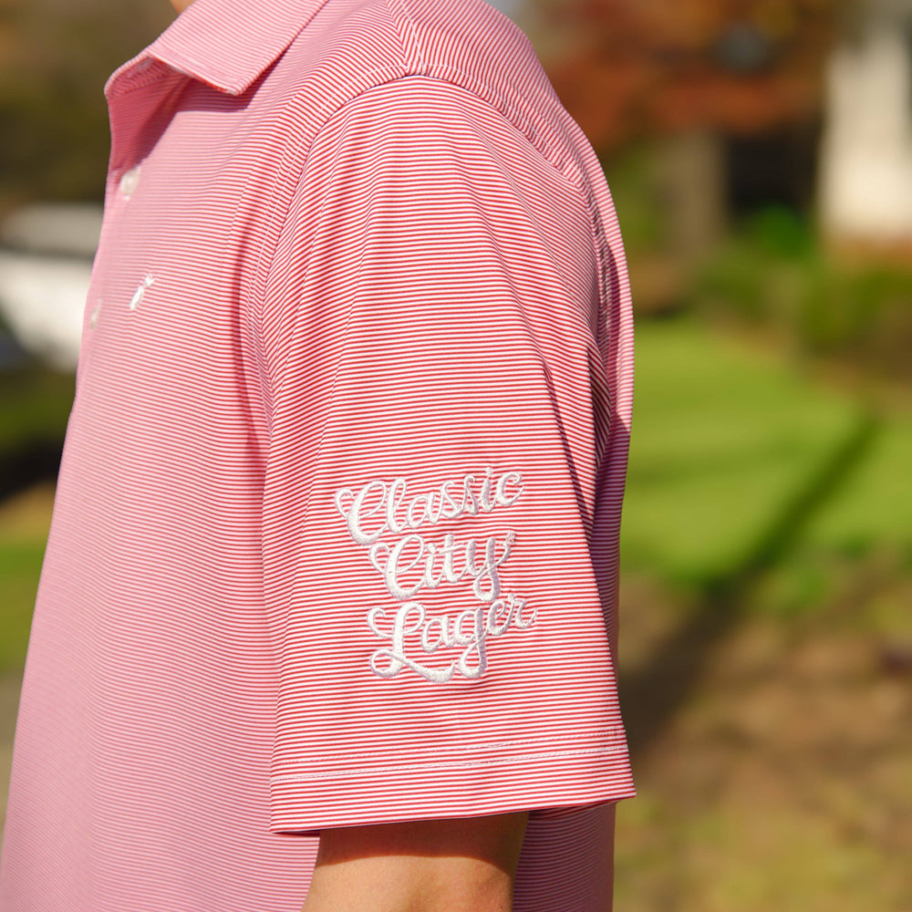 Creature Comforts Classic City Lager Polo in Red