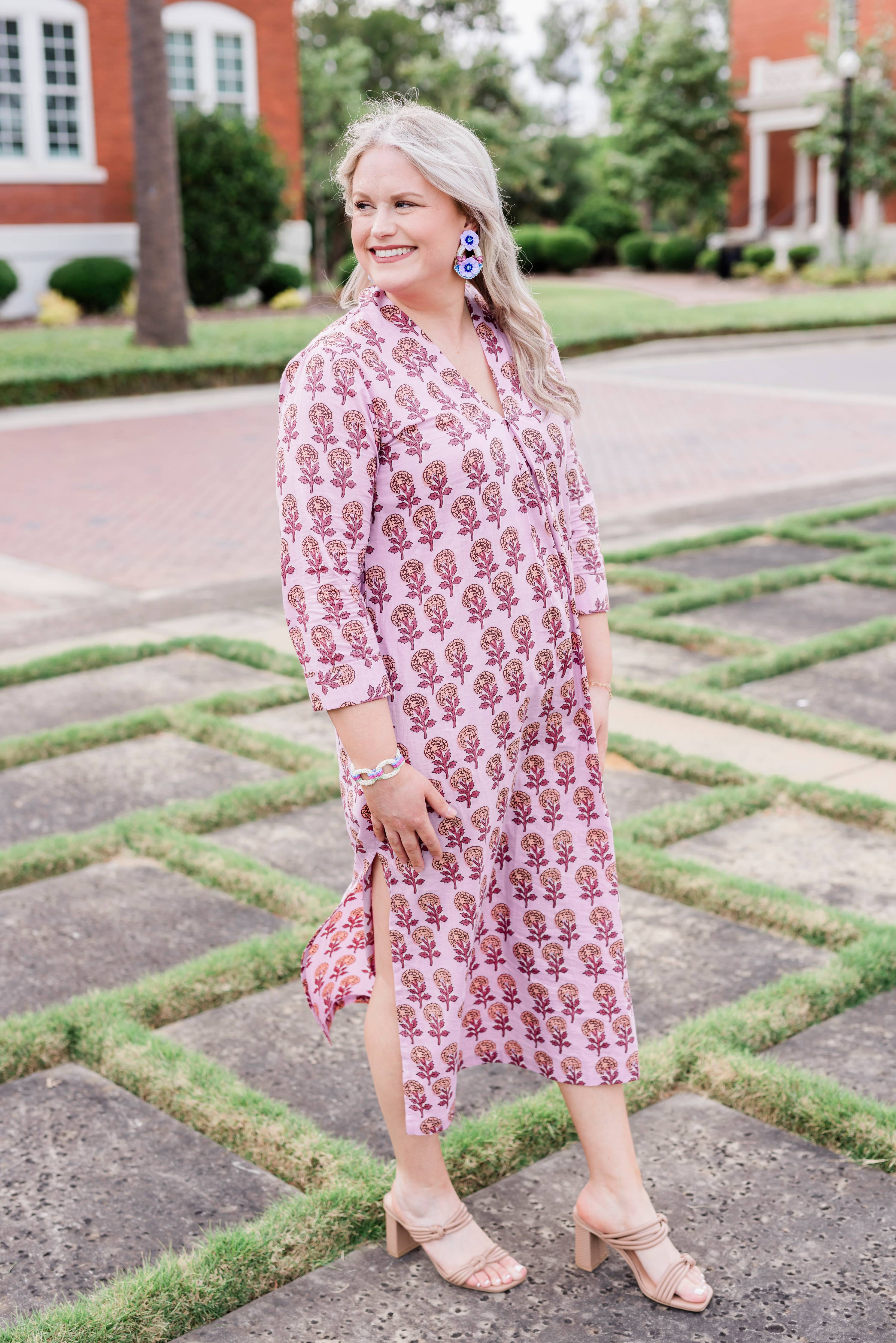 Purple Blooms Caftan Dress