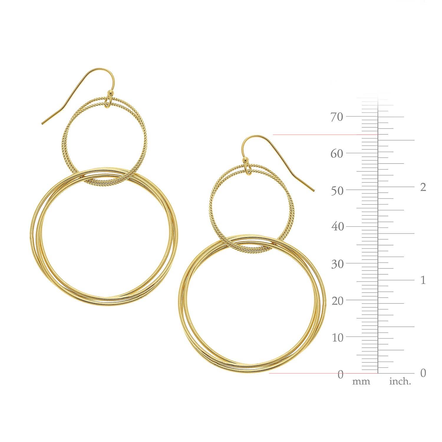 Gold Double Rings Earrings