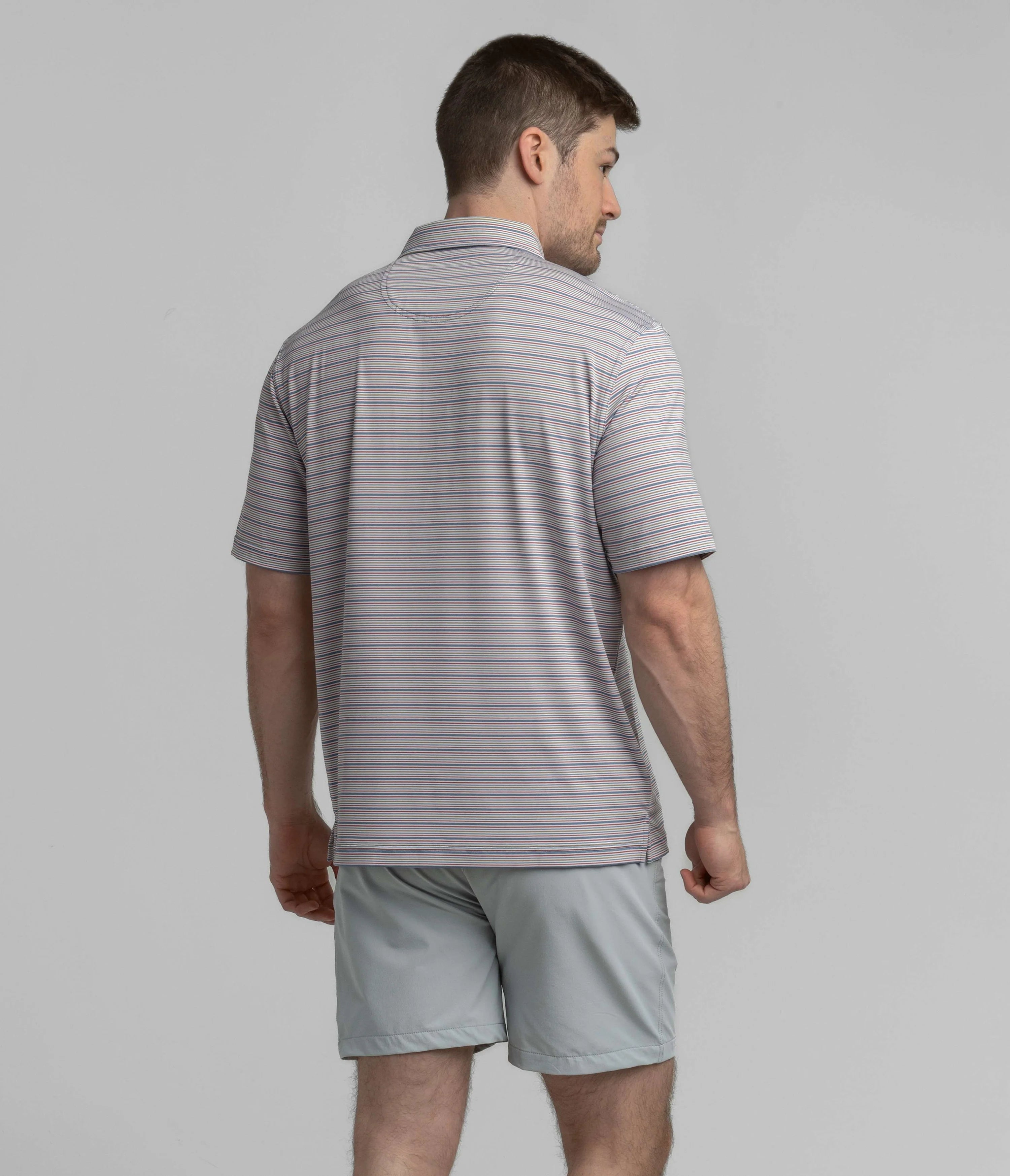 Sawgrass Stripe Polo in Limestone by Southern Shirt Co.