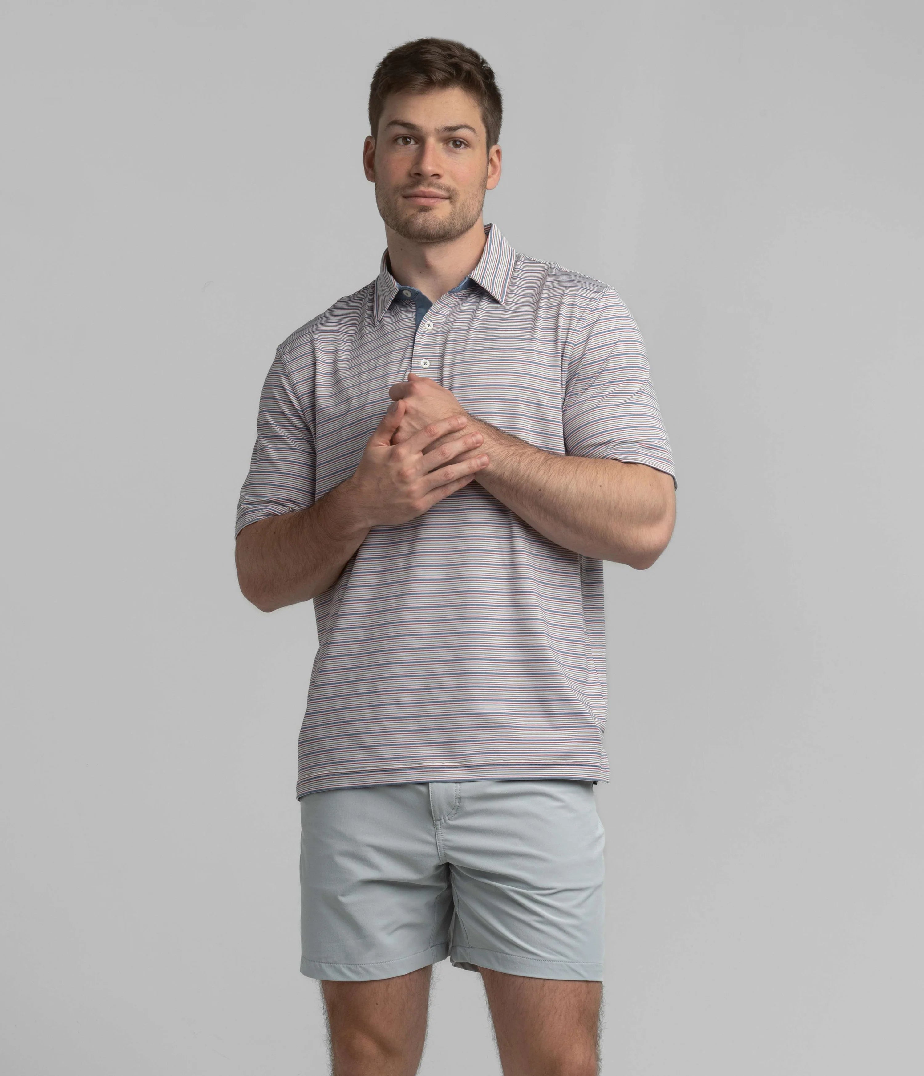 Sawgrass Stripe Polo in Limestone by Southern Shirt Co.