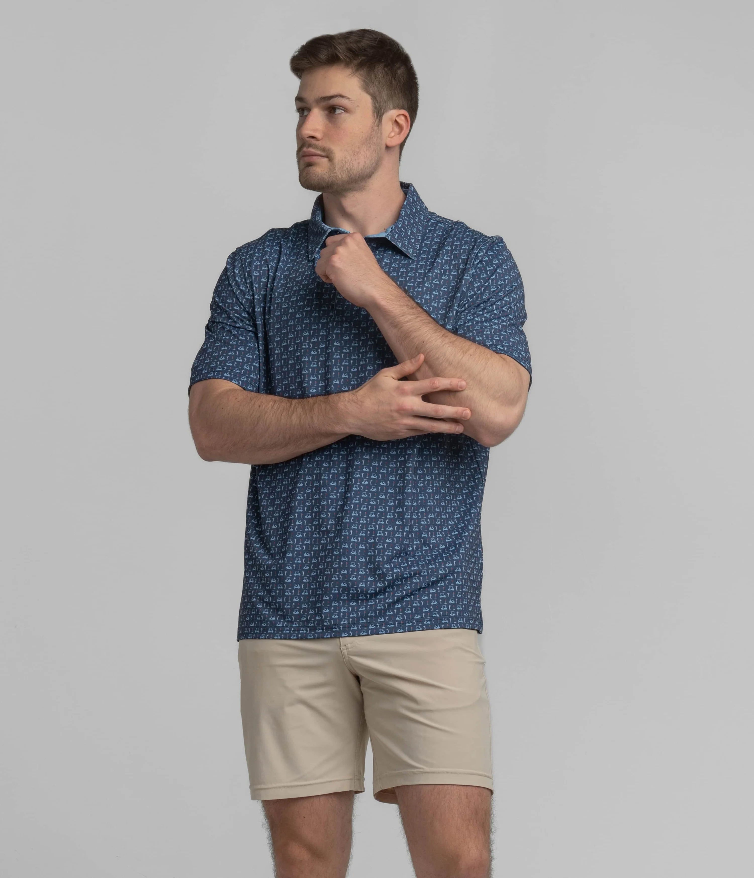 Perfect Round Printed Polo in Nocturnal by Southern Shirt Co.