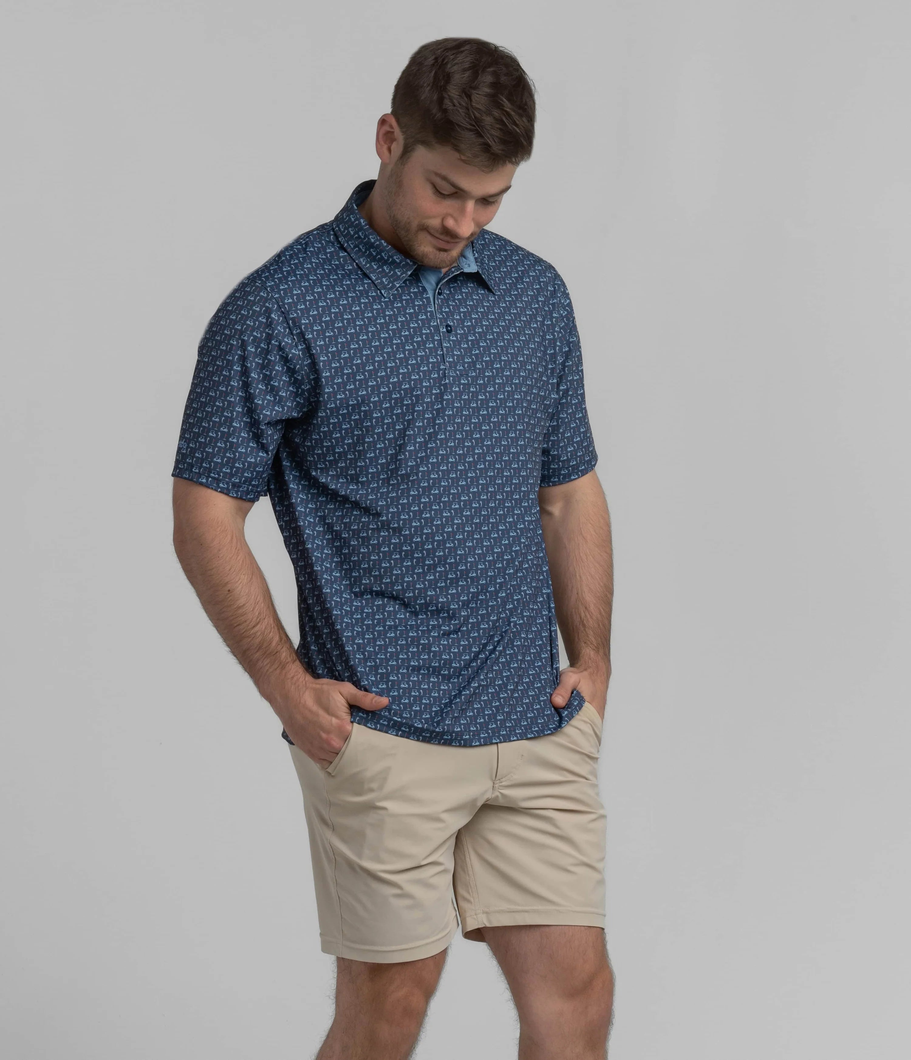 Perfect Round Printed Polo in Nocturnal by Southern Shirt Co.