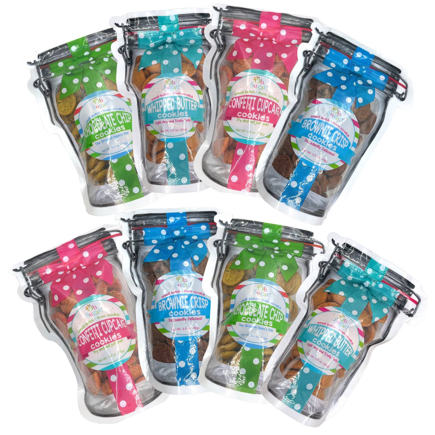 Mason Jar Cookie Pouches - Assorted Flavors