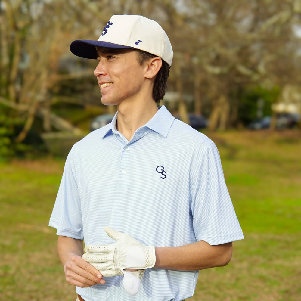 Georgia Southern Golf Logo Hat in Blue and Cream