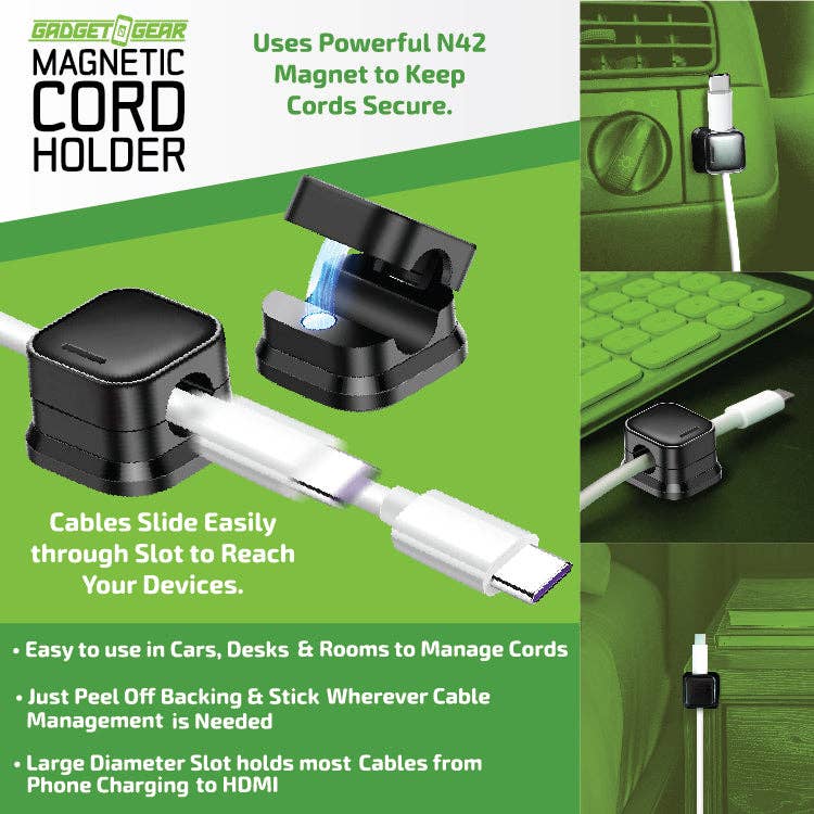 Gadget Gear Magnetic Cable & Cord Organizer
