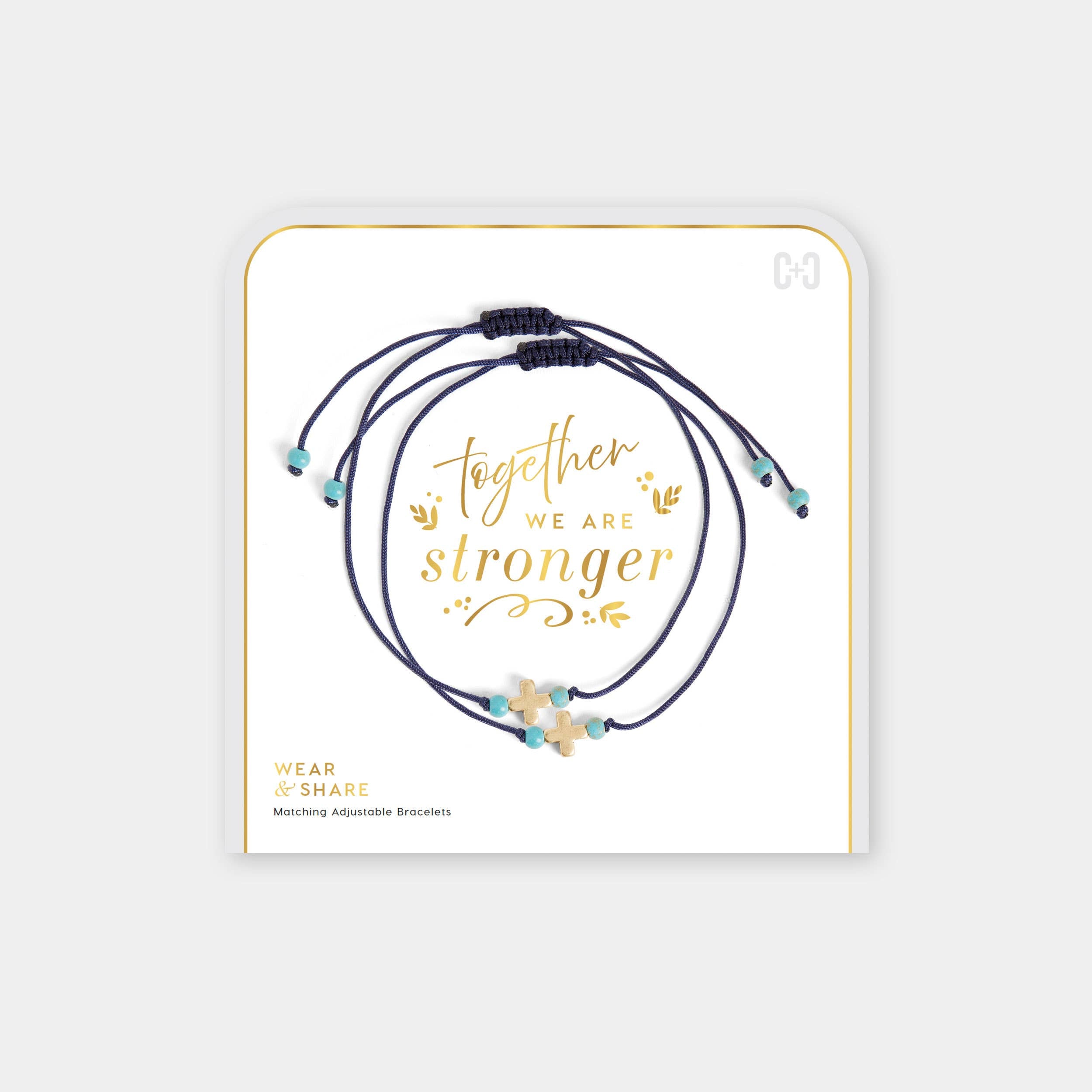 Faith Wear + Share Bracelets "Together We Are Stronger": Navy