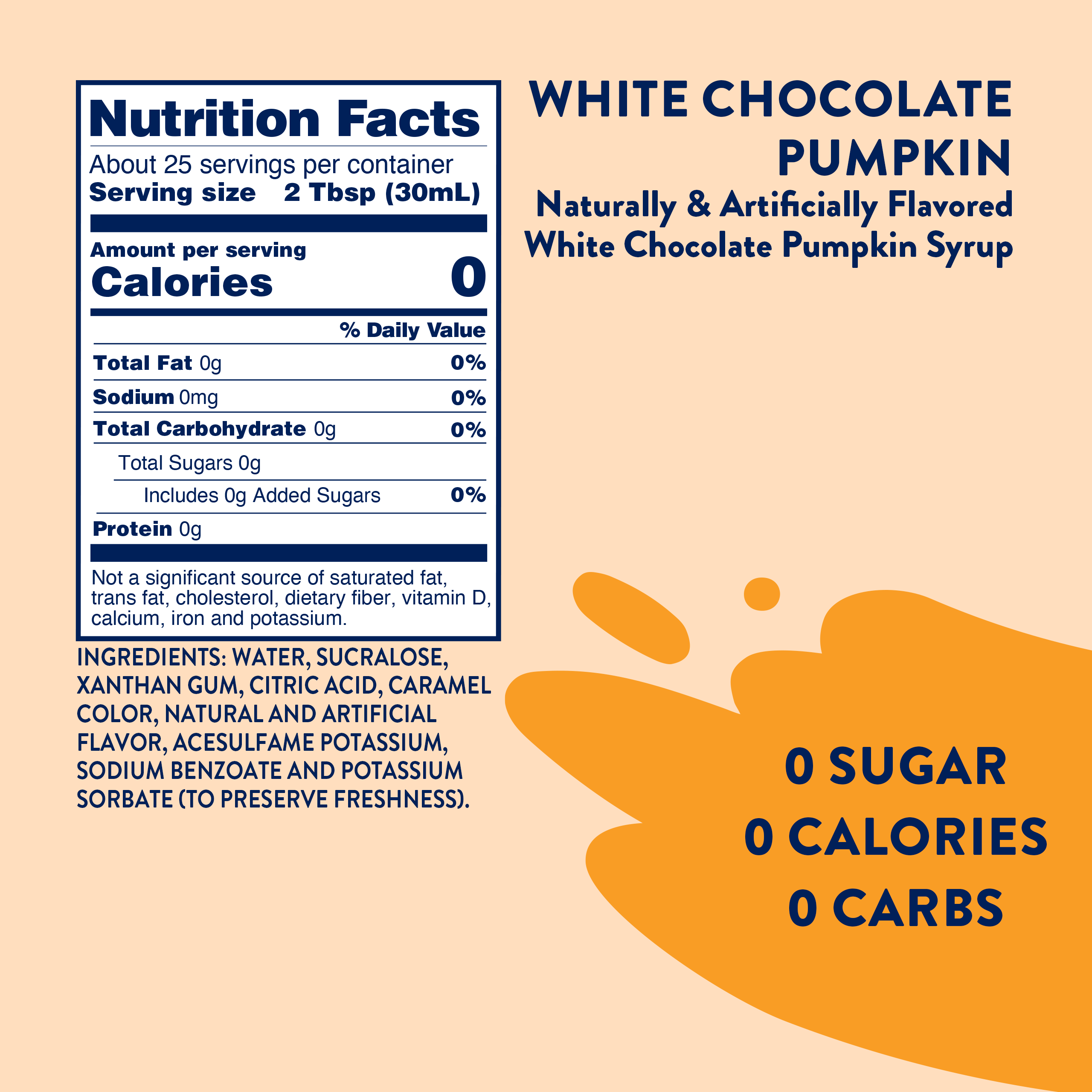 Sugar Free White Chocolate Pumpkin Syrup