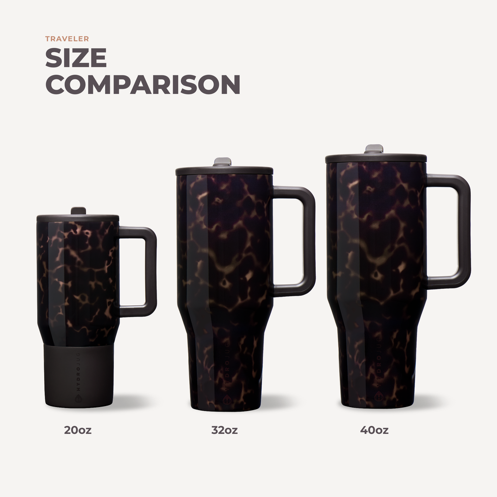Mocha Tortoise 32oz Traveler Tumbler by Hydrojug