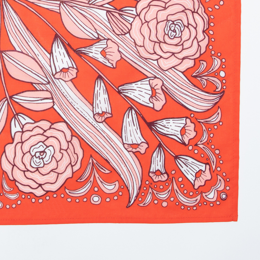 Greta Red and Peach Bandana