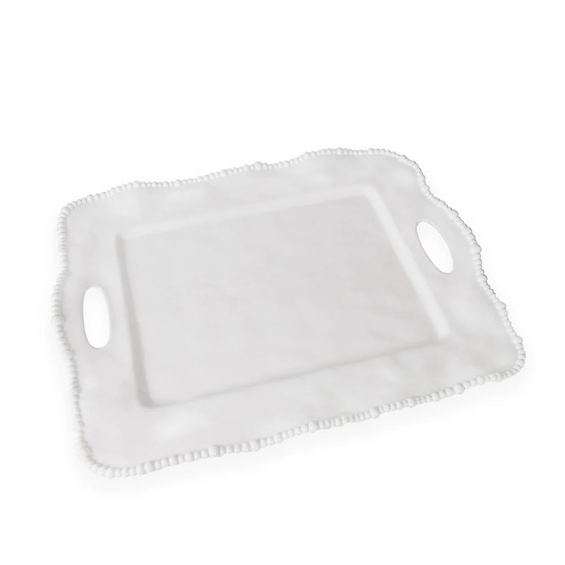 VIDA Alegria Rectangular Tray with Handles White