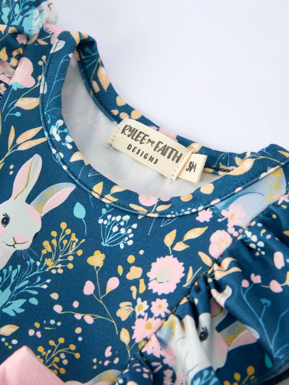 Easter Bunny Garden Ruffle Sleeve Baby Girls Romper