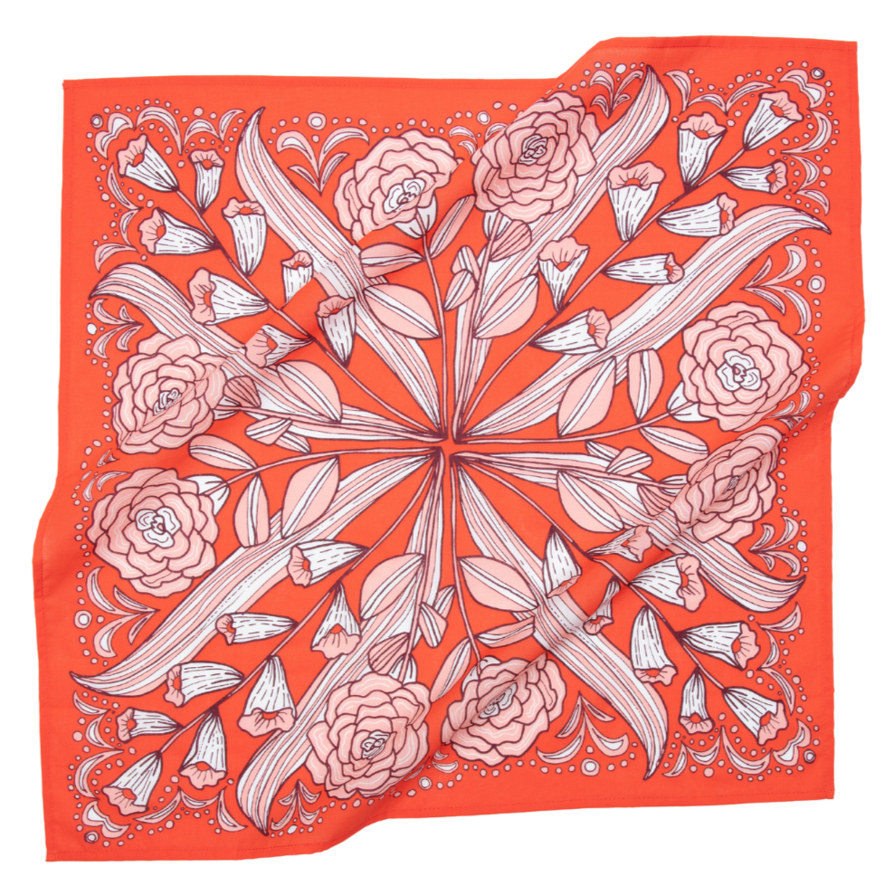 Greta Red and Peach Bandana