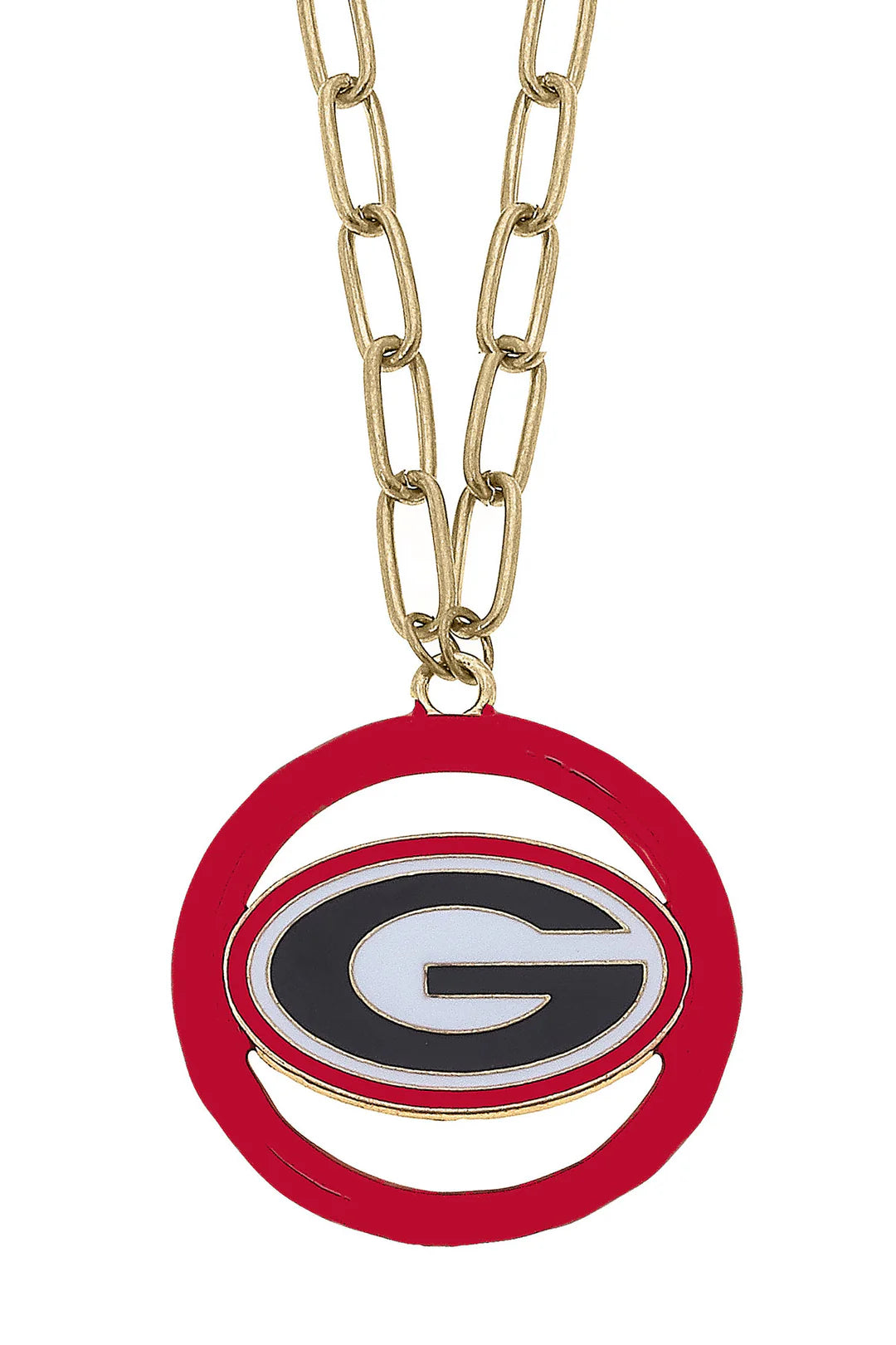 Georgia Bulldogs Logo Enamel Medallion 32" Necklace