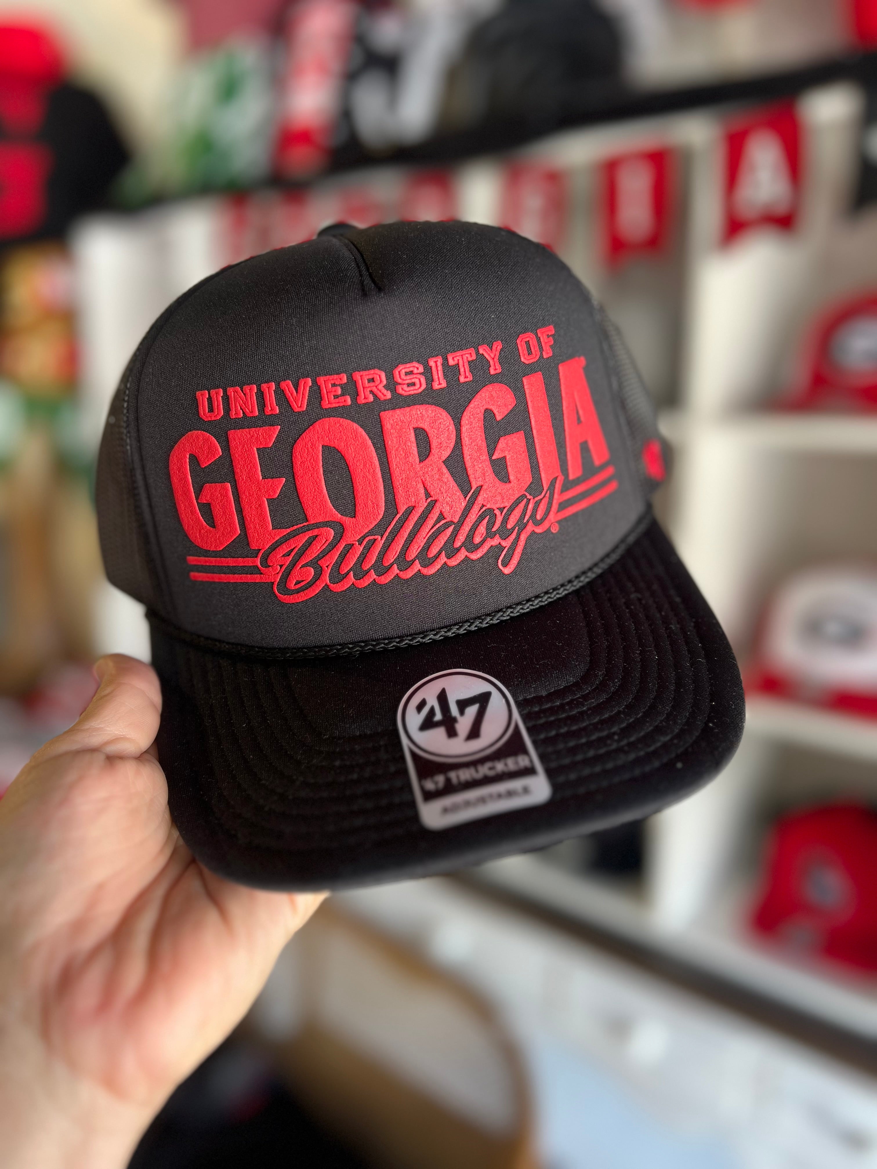 Georgia Bulldogs Black Tradeway Trucker Hat