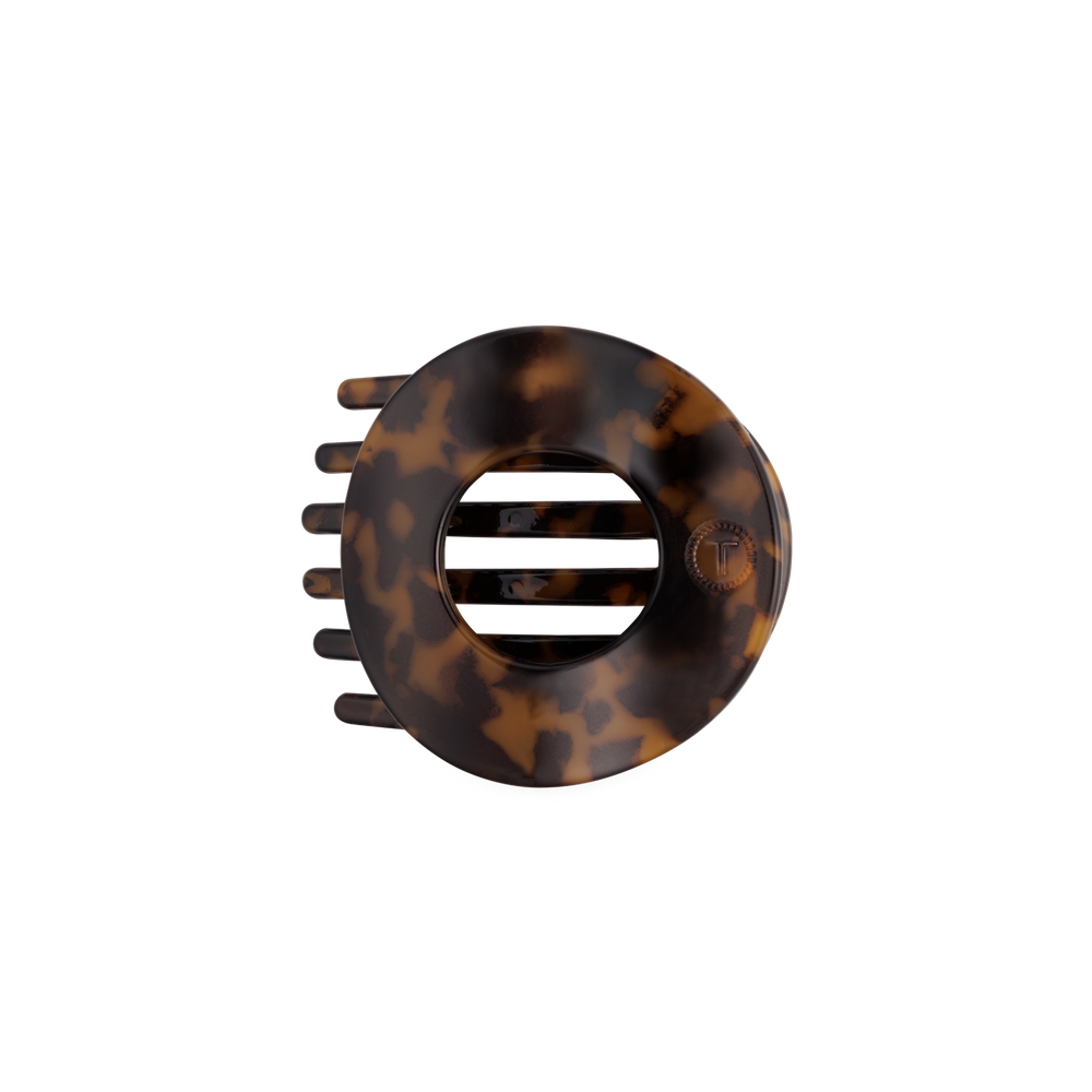 Tortoise Medium Flat Circle Hair Clip