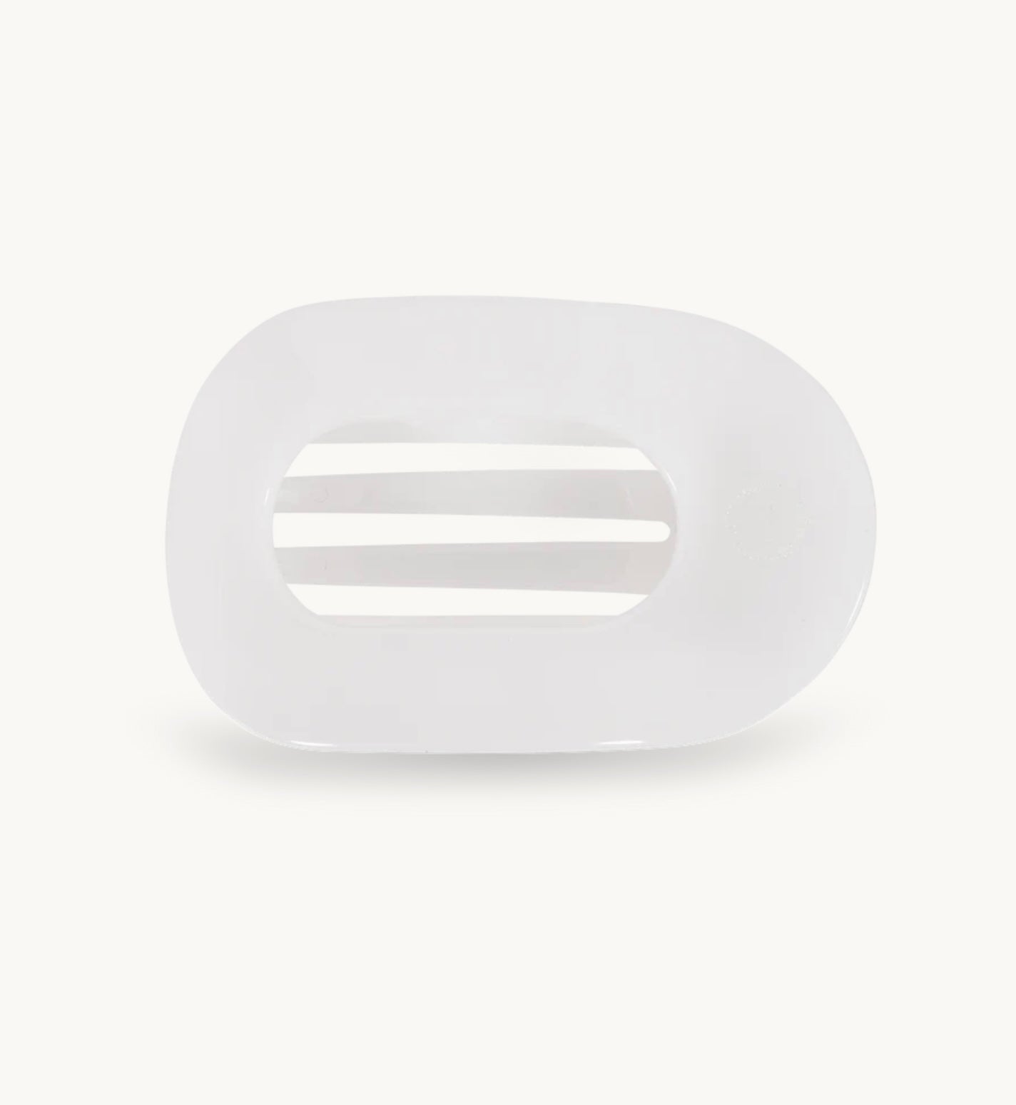 Coconut White Medium Flat Round Clip