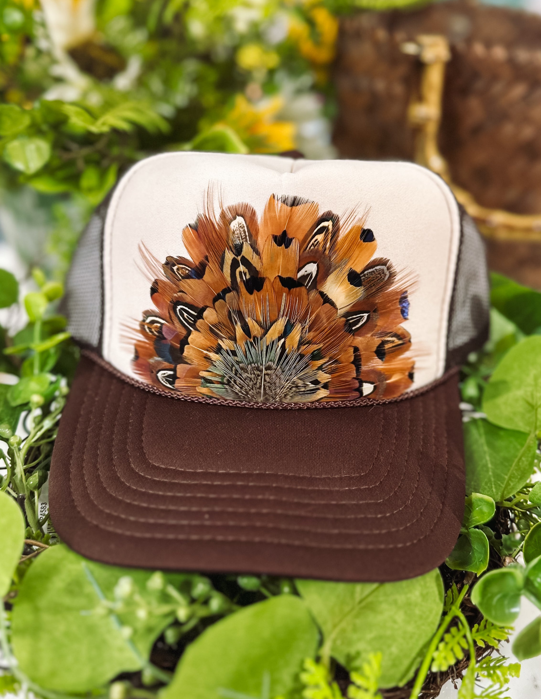 The Dixie Two Toned Feathered Trucker Hat