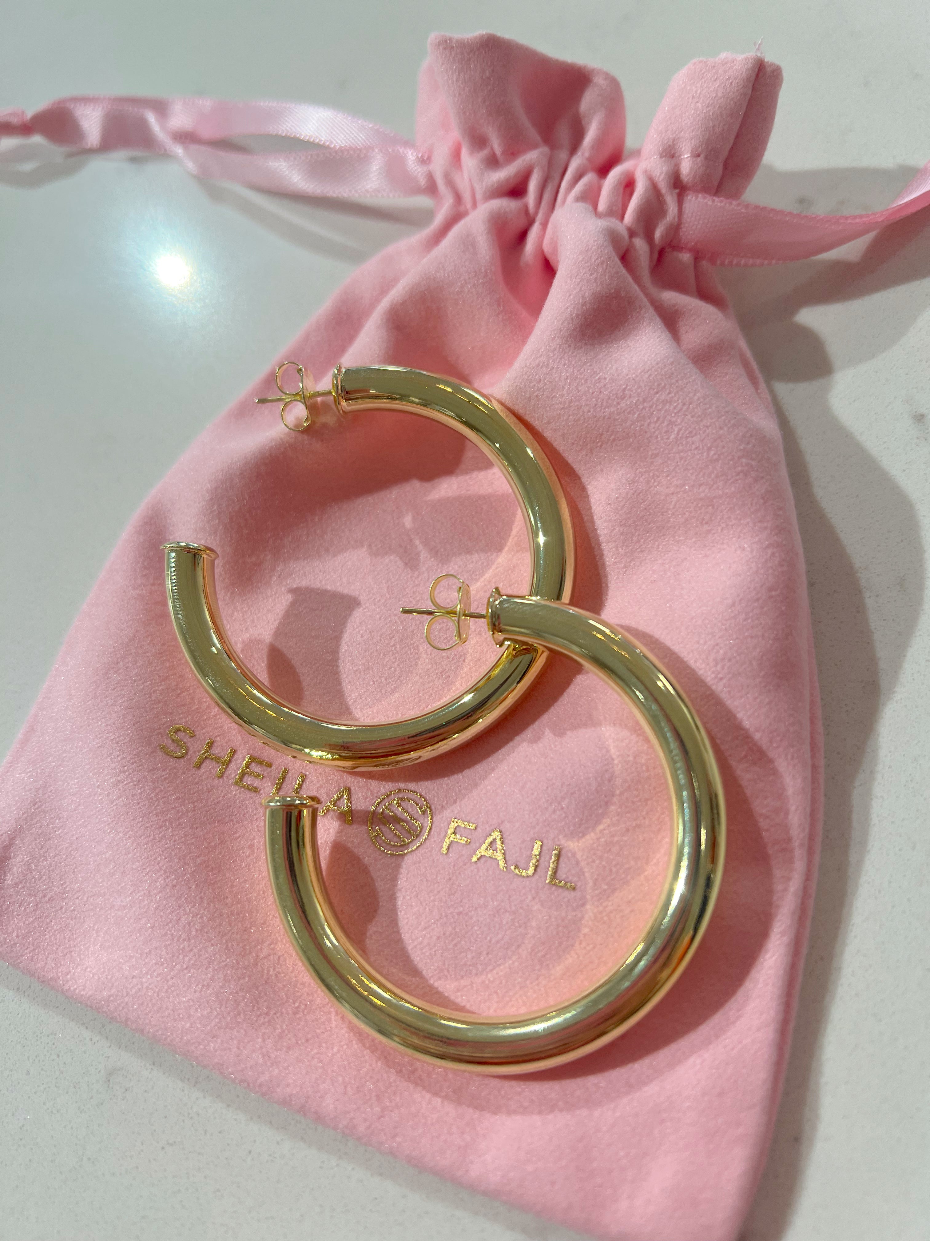 Small Shiny Arlene Hoops by Sheila Fajl